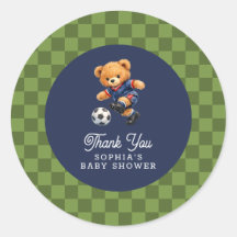 Fußball-Teddybär Karo-Retro-Baby-Party