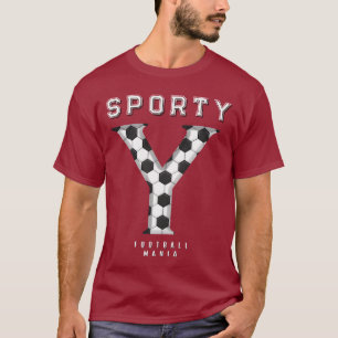 Fußball Textur Initial Sportliche Typografie T-Shirt