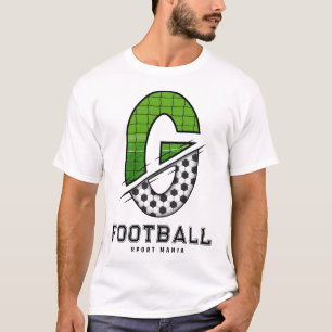Fußball Textur Initial Sportliche Typografie T-Shirt