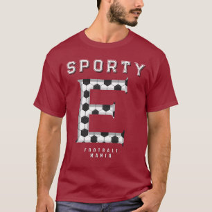 Fußball Textur Initial Sportliche Typografie T-Shirt
