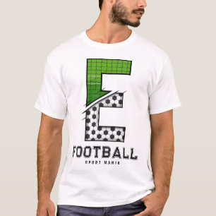 Fußball Textur Initial Sportliche Typografie T-Shirt