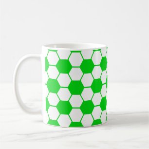 Fußball Textur - Weiß und Grün Kaffeetasse