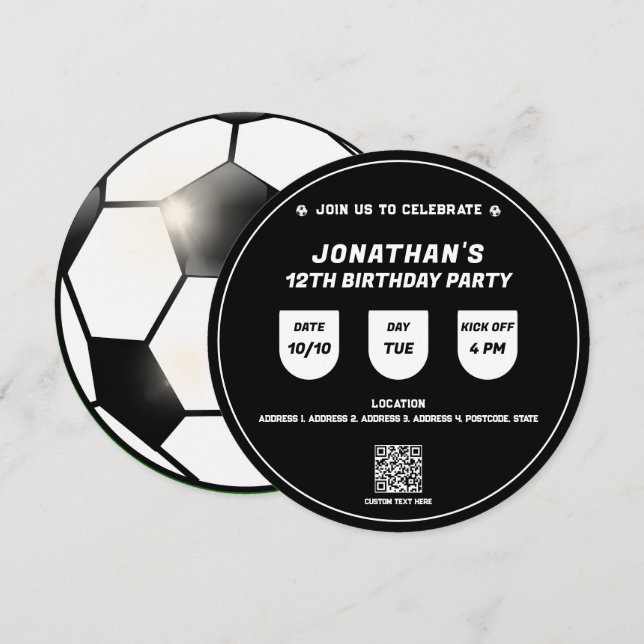 Fußball-Thema Geburtstagsfeier Einladung (Vorne/Hinten)