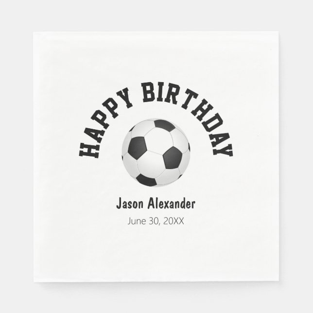 Fußball Thema Geburtstagsparty Papier Napkins Serviette (Vorderseite)