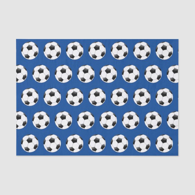 Fußball-Thema Geschenk TissueBlue Seidenpapier (Vorderseite)