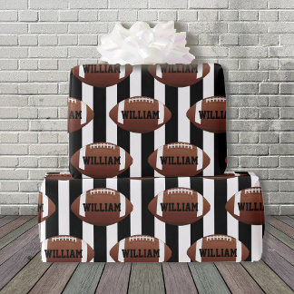 Fußball Thema Name Geburtstagsgeschenk hinzufügen Geschenkpapier