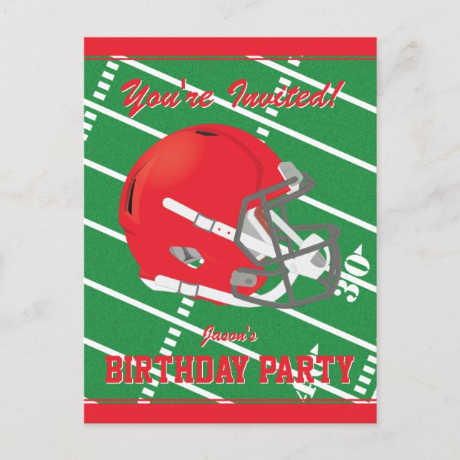 Fußball Thema Party Einladung Postkarte bearbeiten (Vorderseite)