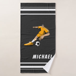 Fußball Thema Player Illustration Sportteam Black Badehandtuch