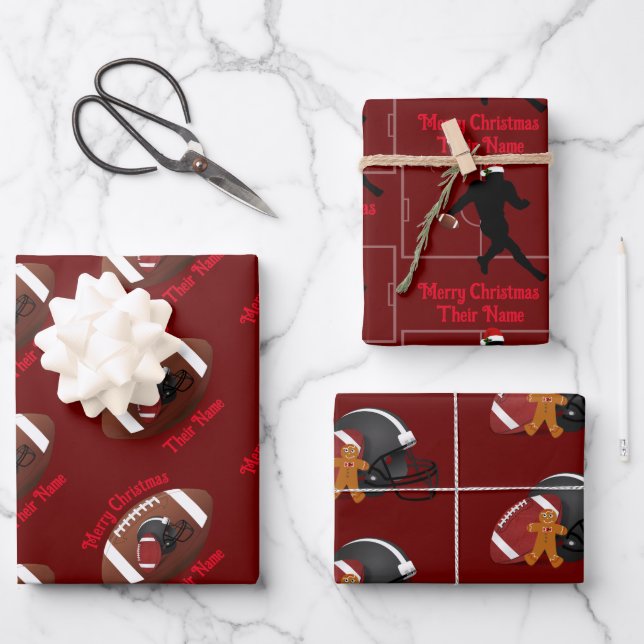 Fußball Thema Weihnachtsgeschenk Wrap HAMbyWG Geschenkpapier Set (Vorderseite)