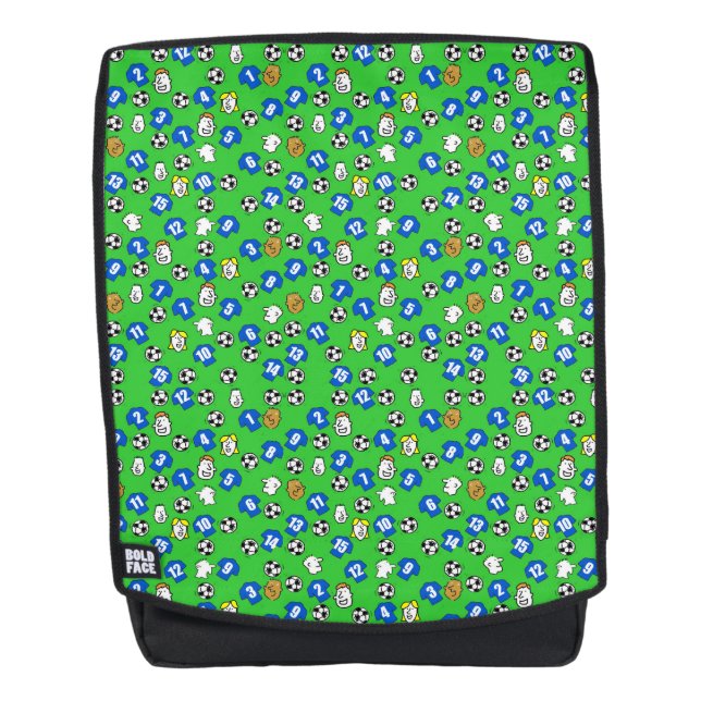 Fußball-Themendesign mit Shirts in Blau Rucksack (Vorderseite)