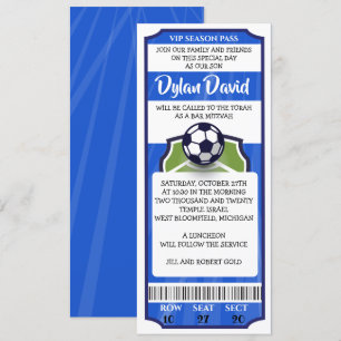 FUSSBALL-TICKET Bar-Mizwa-Einladung Einladung