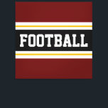 FUSSBALL Tief Schwarz-weiße rote Streifen Leinwanddruck<br><div class="desc">Dieses farbenfrohe sportliche Design zeichnet sich durch feinen FOOTBALL-Text in einem breiten schwarzen,  horizontalen Mittelstreifen mit weißen und goldgelben Rennstreifen gegen tiefe rote Außenstreifen aus. Der Text kann personalisiert sein.</div>