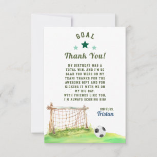 Fußball-Tor-Geburtstag Dankeskarte