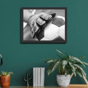 Fußball-Torhüter Handschuhe Minimalistisches Foto  Poster