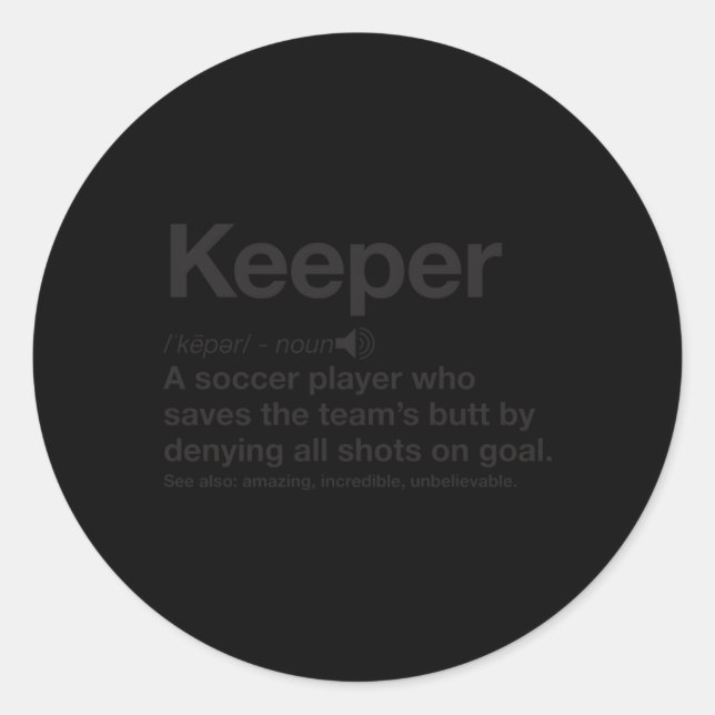 Fußball-Torwart - Definition Runder Aufkleber (Vorderseite)