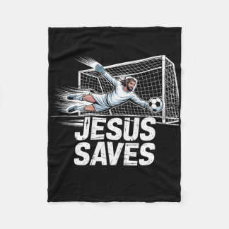 Fußball Torwart Torhüter Jesus rettet christliche Fleecedecke
