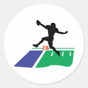 Fußball-Touchdown-Vektorgrafik Runder Aufkleber