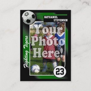 Fußball-Trading Card, grünes Fahrwerk-Geschäft  Visitenkarte