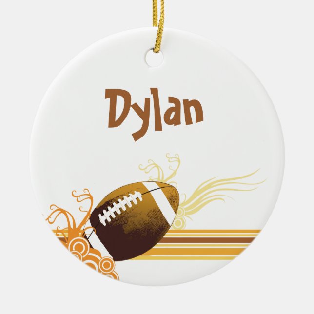 Fußball trägt Ball-Spiel-personalisierten Namen Keramik Ornament (Vorne)