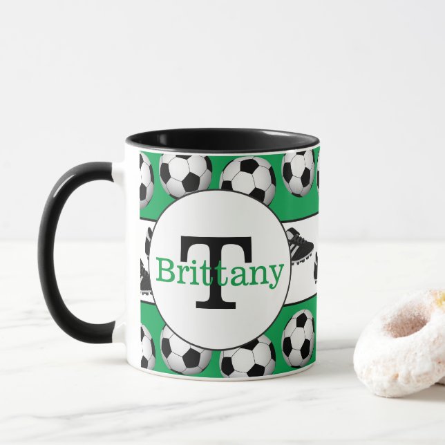 Fußball trägt kundengerechtes addiert tasse (Mit Donut)