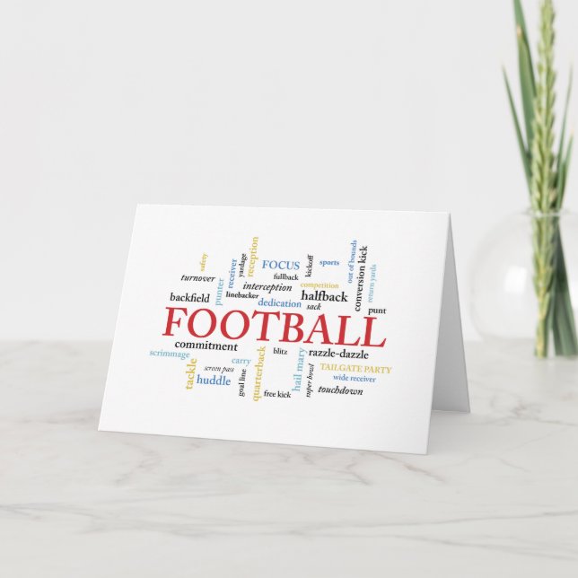 Fußball-Trainer Vielen Dank in Worten Dankeskarte (Vorderseite)