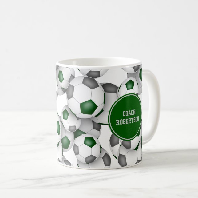 Fußball-Trainingsgeschenk mit individuelle Name gr Kaffeetasse (VorderseiteRechts)