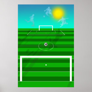 Fußball-Träume Fußballplatz und Wolken futbol Feld Poster