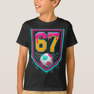 Fußball-Tropf Nummer 67 Fußballspieler T-Shirt
