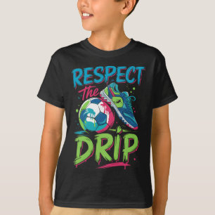 Fußball-Tropf Schmelzendes Eiscreme Respektiere de T-Shirt