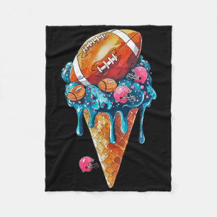 Fußball Tropfen Eiscreme Aquarellkone mit Sprung Fleecedecke