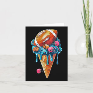 Fußball Tropfen Eiscreme Aquarellkone mit Sprung Karte