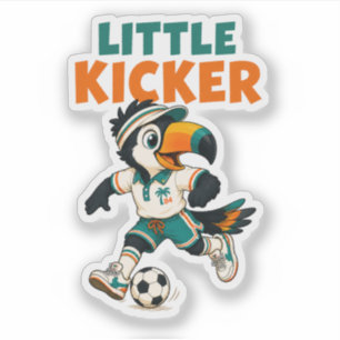 Fußball-Tukan-Aufkleber, süßer Retro-Kicker Aufkleber