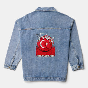 Fußball-Türkiye-Flagge, Retro-Fußball-Team Jeansjacke
