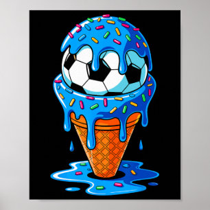 Fußball Tüte Eis Drip Spaß Streusel Geburtstag  Poster