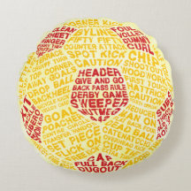 Fußball-Typografie Calligram Rundkissen