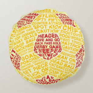 Fußball-Typografie Calligram Rundkissen Rundes Kissen