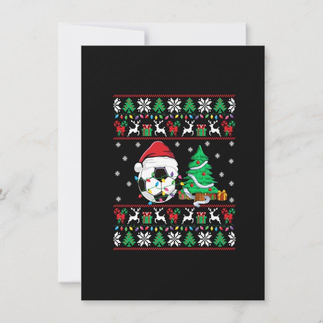 Fußball Ugly Christmas Sweater Soccer Xmas Lights  Einladung (Vorderseite)