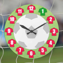 Fußball-Uhr - mit roten Shirts
