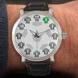 Fußball-Uhr - mit Shirts aus Schwarz und Weiß Armbanduhr