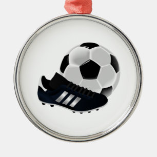 Fußball und Bügelen Silbernes Ornament