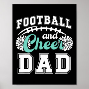 Fußball und Cheer Dad Cheerleader und Fußballspiel Poster