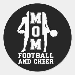 Fußball und Cheer Mom von Cheerleader und Fußballs Runder Aufkleber