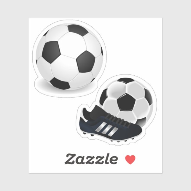 Fußball und Fußball Aufkleber (Blatt)