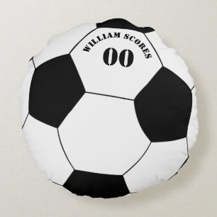 Fußball- und Fußball-Ball-Kissen mit Name & Nummer Rundes Kissen