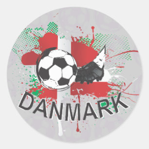 Fußball- und Fußballbügelentwurf Dänemarks Dan Runder Aufkleber