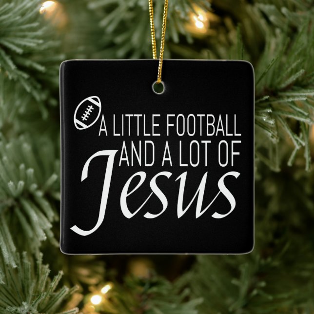 Fußball und Jesus Keramikornament (Baum)