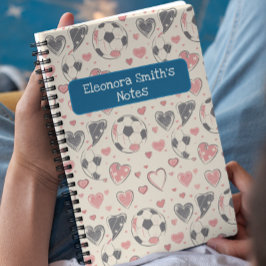 Fußball und Liebe hören Kinder zurück zur Schule Notizbuch