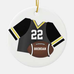 Fußball und personalisierte Andenken-Verzierung Keramik Ornament