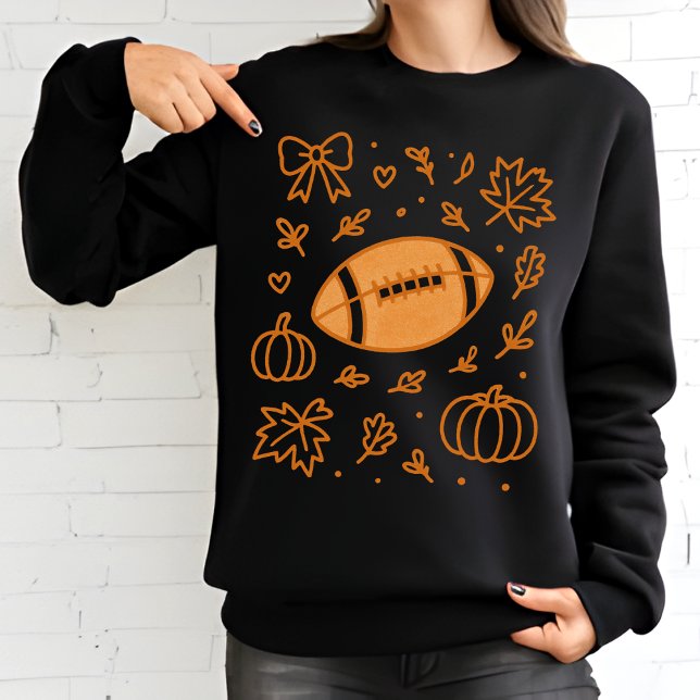 Fußball und Pumpkins | Gemütlicher Erntedank Fall Sweatshirt (Von Creator hochgeladen)