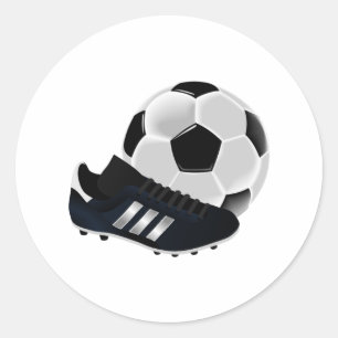 Fußball und Reinigung Runder Aufkleber